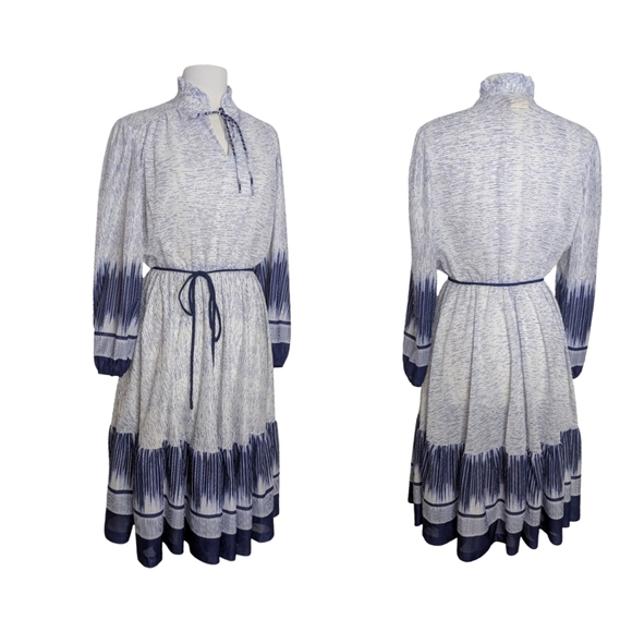 Vintage Liz Moody ⚜️ Chic Long Sleeve Gradient Dress - Picture 6 of 10